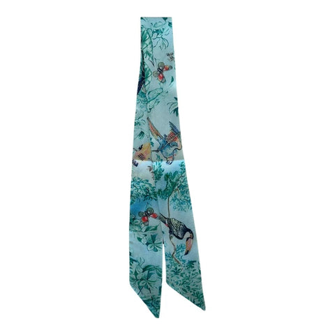 Thin Twilly Scarf – Tropical Birds & Botanical