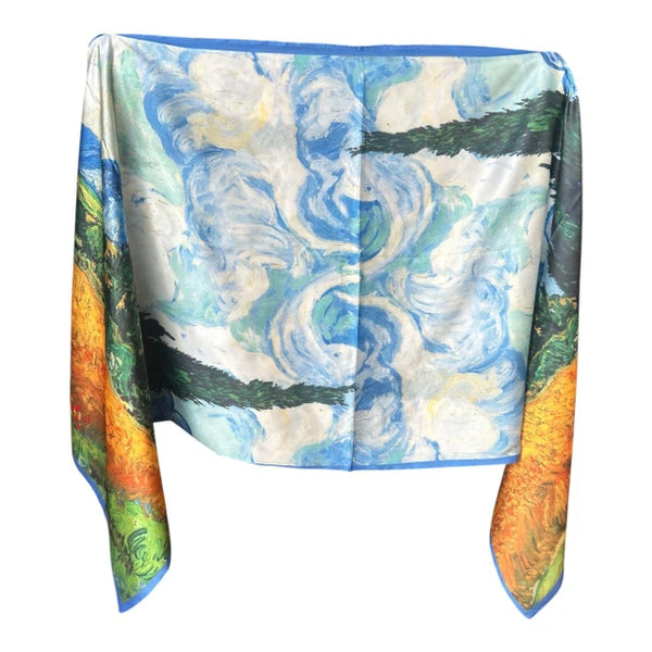 Silk Scarf – Impressionist Sky & Landscape