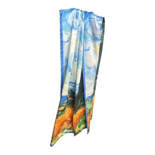 Silk Scarf – Impressionist Sky & Landscape