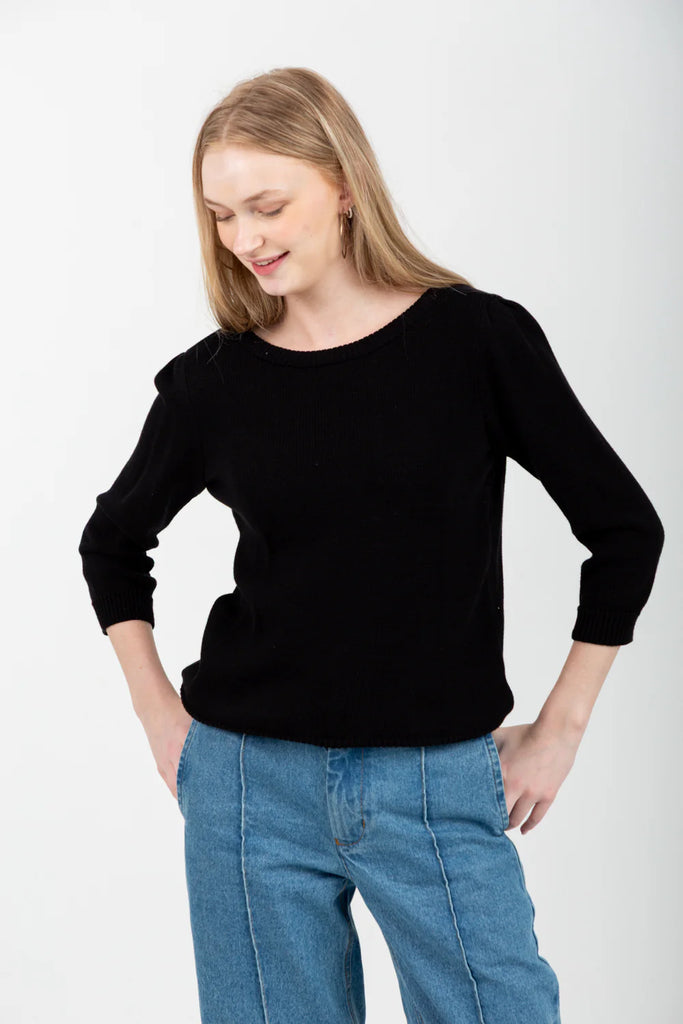 Tracey V-Knit Black