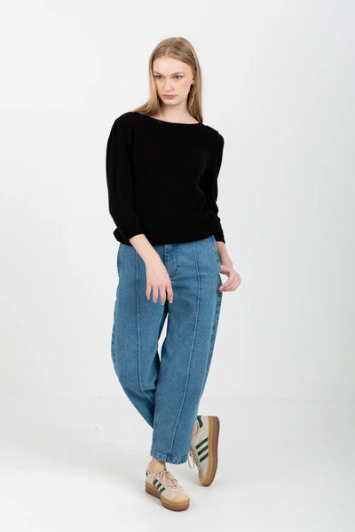 Tracey V-Knit Black