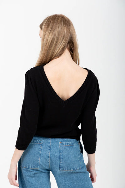 Tracey V-Knit Black
