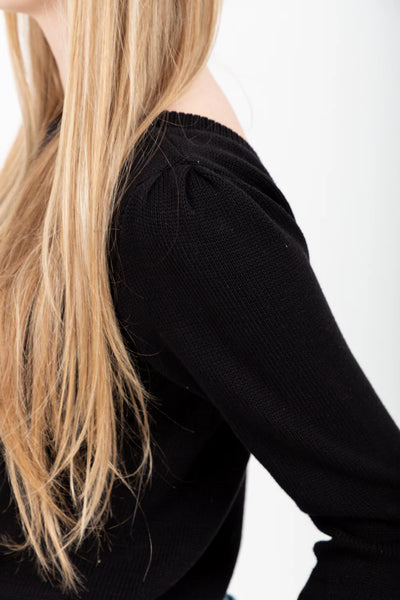 Tracey V-Knit Black
