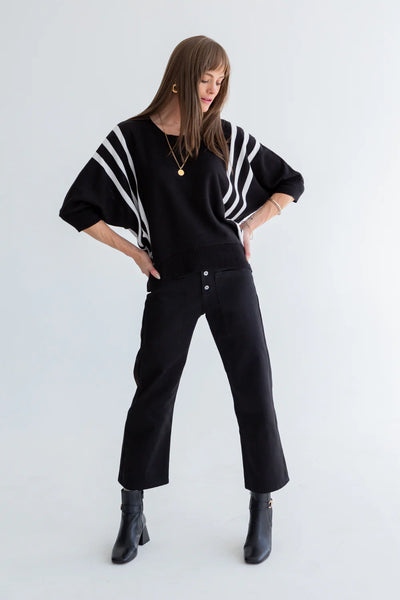 Kinda Ali Knit Black/Ivory Stripe