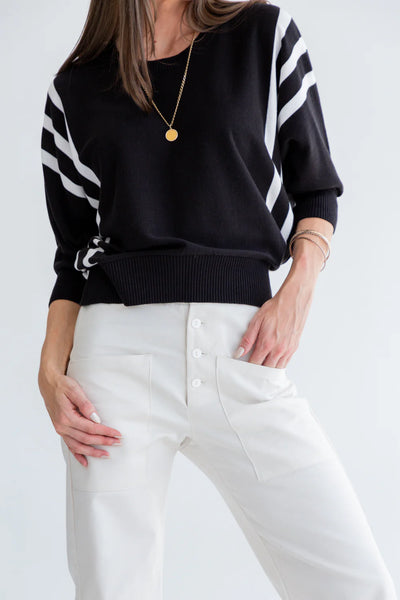 Kinda Ali Knit Black/Ivory Stripe