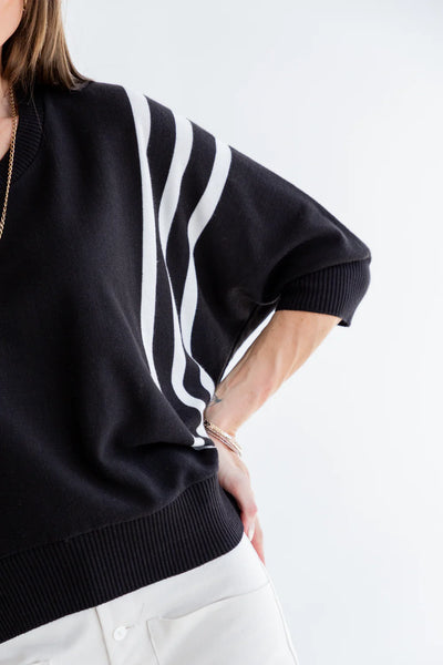 Kinda Ali Knit Black/Ivory Stripe