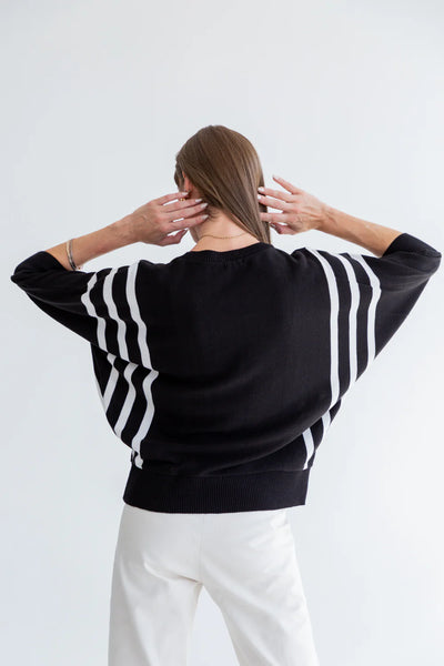 Kinda Ali Knit Black/Ivory Stripe