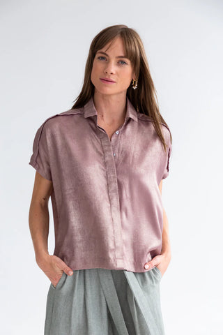 Kinda Mariam Shirt Mauve Gold