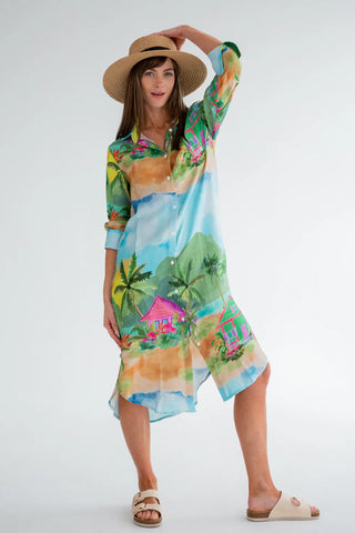 Kinda Evie Dress Bungalow Print