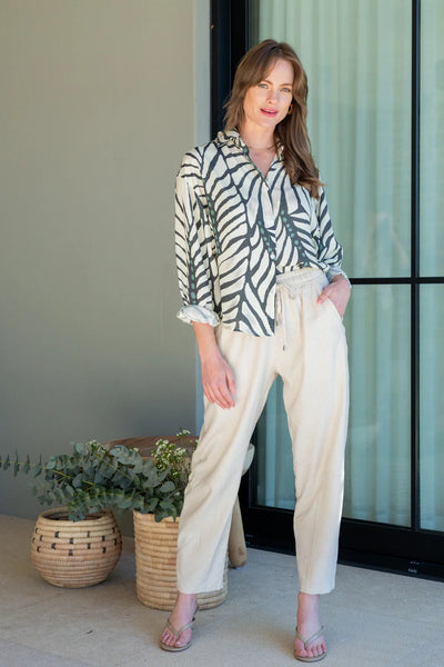 Charlie Shirt Blue Zebra Print