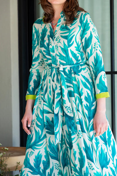 Delilah Dress Berry Leaf Print
