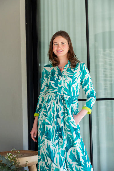 Delilah Dress Berry Leaf Print