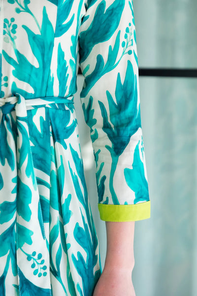 Delilah Dress Berry Leaf Print