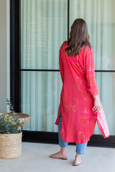 Evie Dress Pink Flower Print