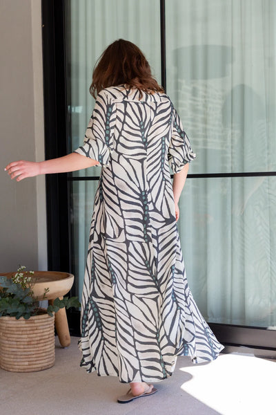 Arniston Dress Blue Zebra Print
