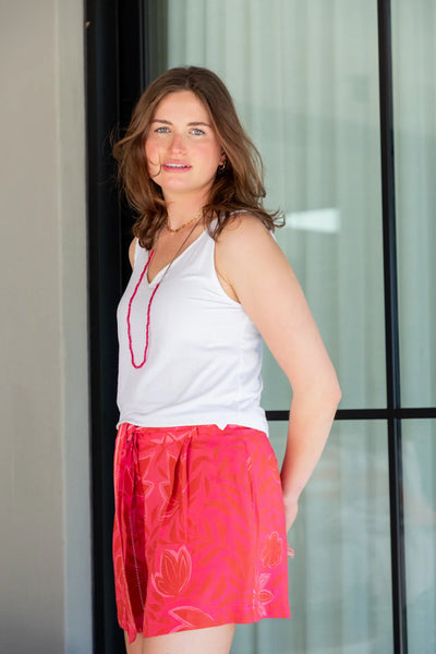 Michelle Shorts Pink Flower Print
