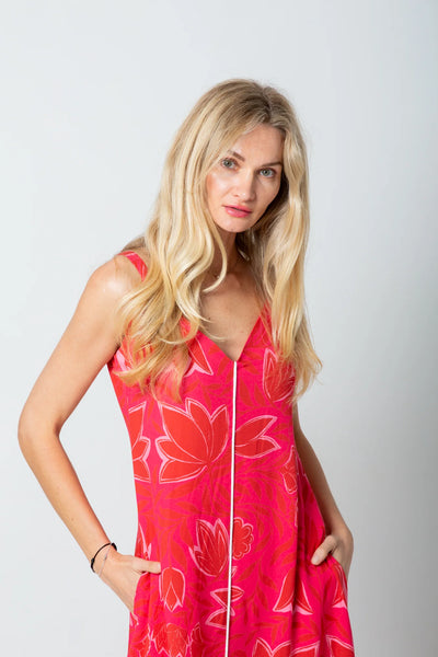 Phoebe Dress Pink Flower Print