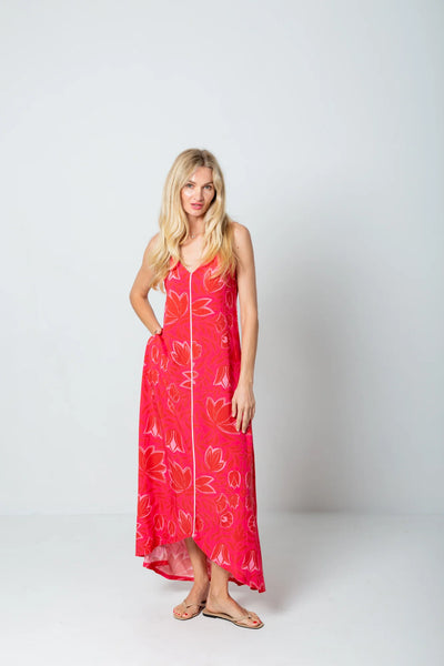 Phoebe Dress Pink Flower Print