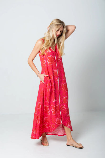 Phoebe Dress Pink Flower Print