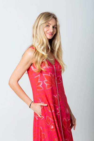 Phoebe Dress Pink Flower Print