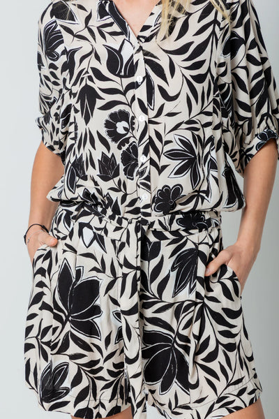 Michelle Shorts Black Flower