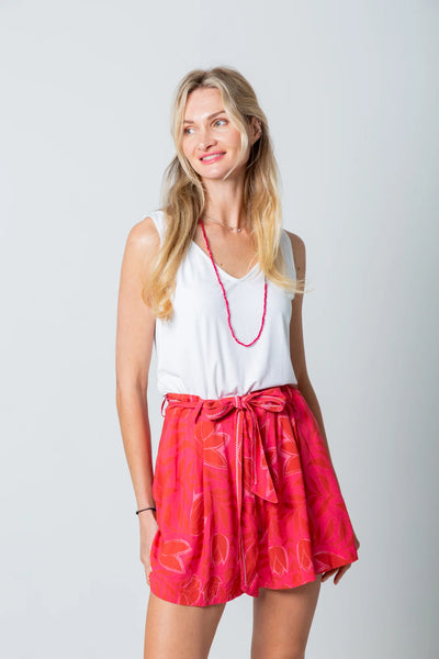 Michelle Shorts Pink Flower Print
