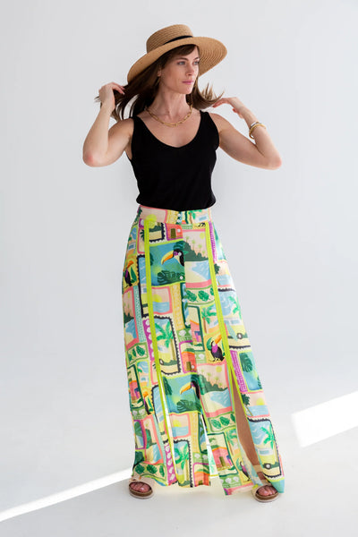 Kinda Santorini Skirt Toucan Print