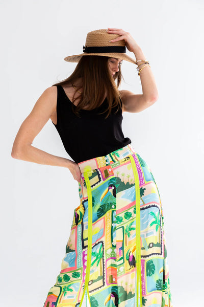 Kinda Santorini Skirt Toucan Print