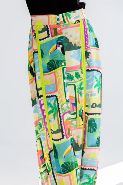 Kinda Santorini Skirt Toucan Print