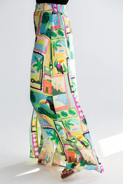 Kinda Santorini Skirt Toucan Print