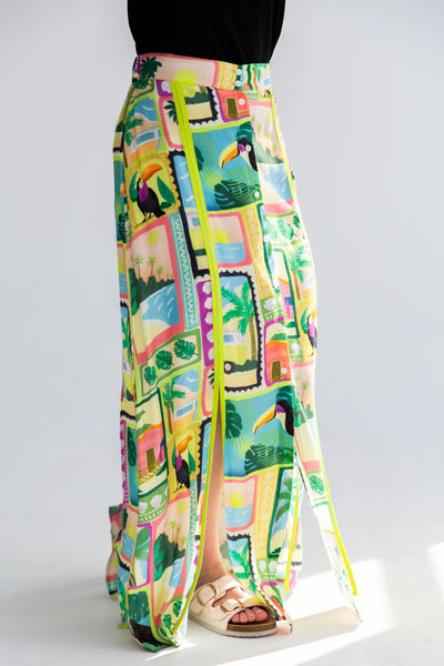 Kinda Santorini Skirt Toucan Print