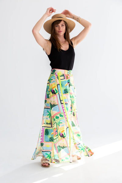 Kinda Santorini Skirt Toucan Print