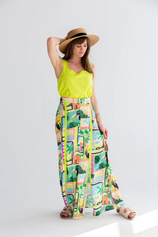 Kinda Santorini Skirt Toucan Print