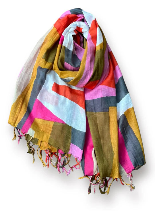 Namib Dunes Cotton Scarf - Vibrant Sunset