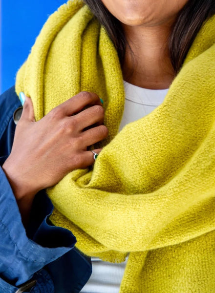 Cosy Bouclé Scarf in Chartreuse