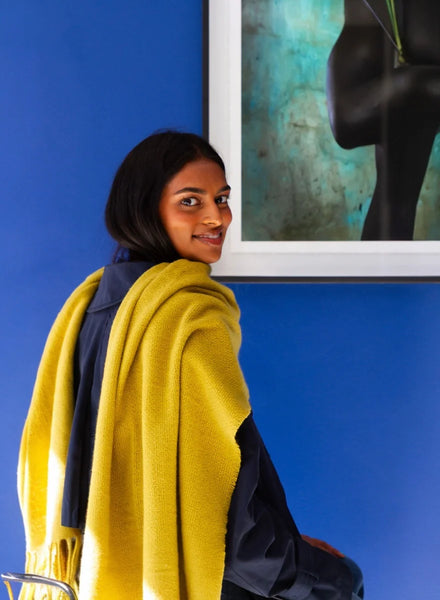 Cosy Bouclé Scarf in Chartreuse