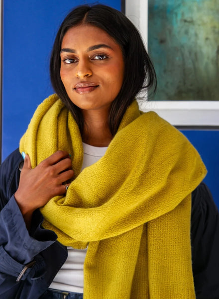 Cosy Bouclé Scarf in Chartreuse