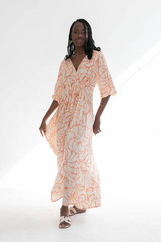 Arniston Dress Coral Shell Print