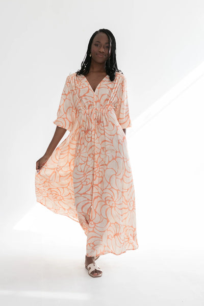 Arniston Dress Coral Shell Print