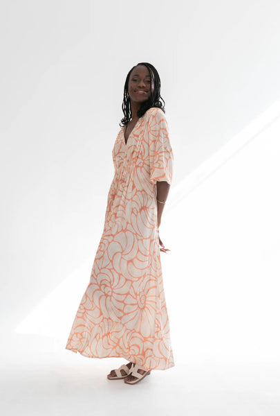 Arniston Dress Coral Shell Print