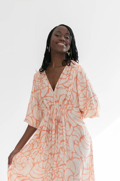 Arniston Dress Coral Shell Print