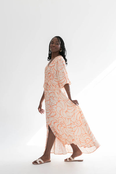 Arniston Dress Coral Shell Print