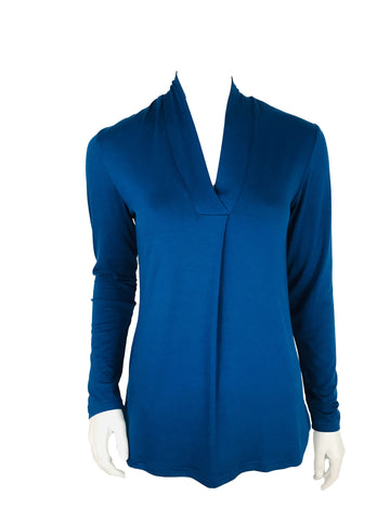 Shawl Neck Long Sleeve Top – Indigo Bay