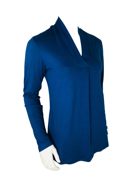 Shawl Neck Long Sleeve Top – Indigo Bay