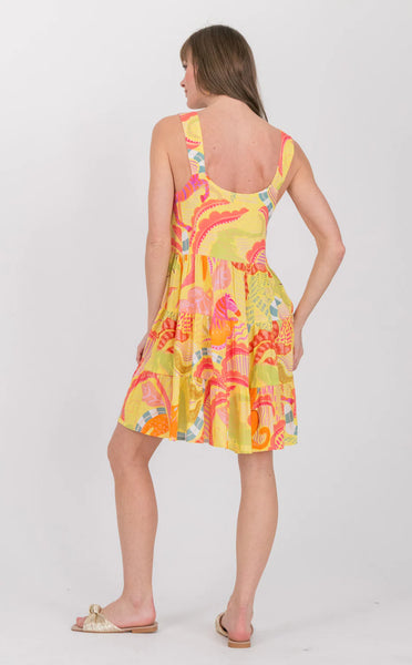 Calypso Dress Lemoncello Tiger Print