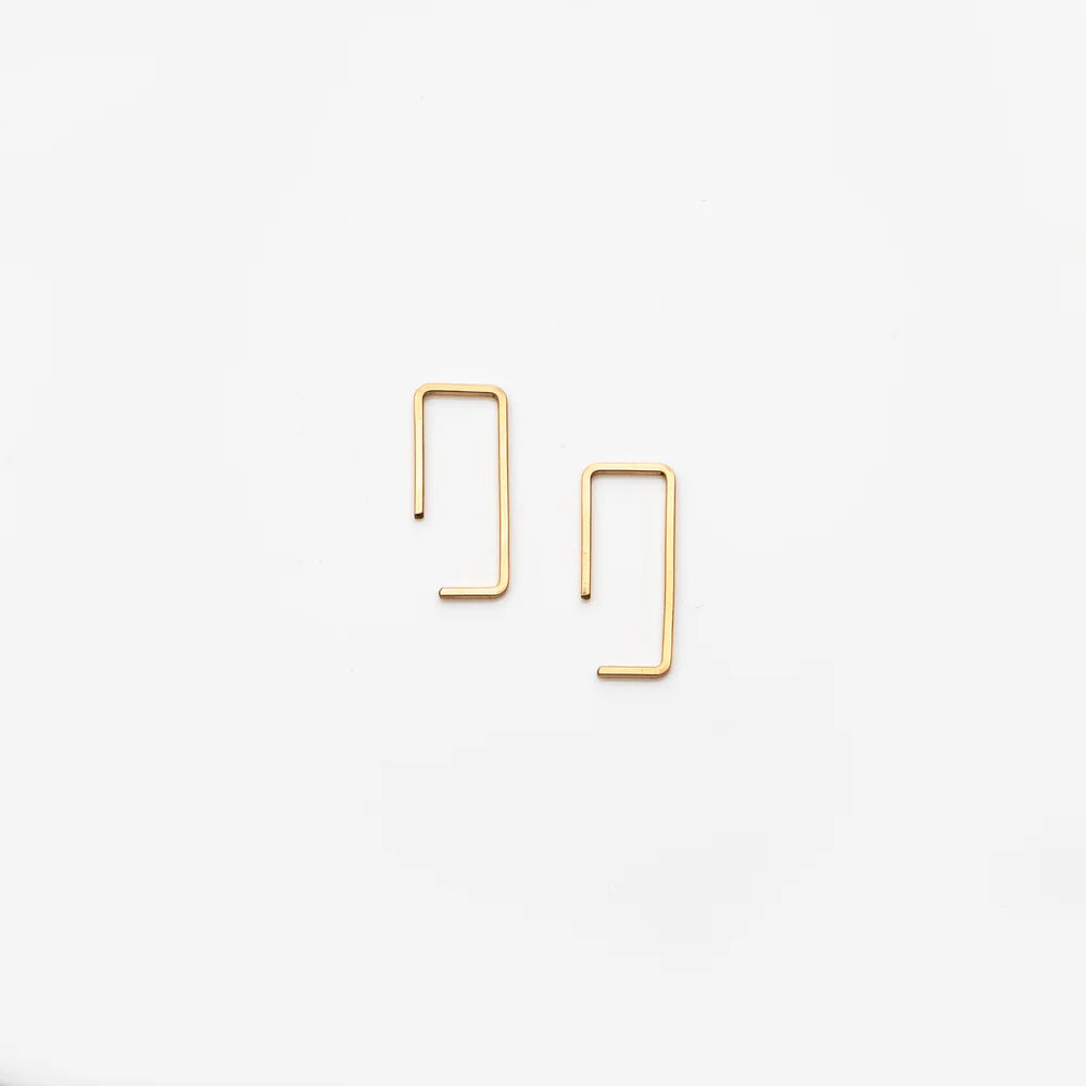 Kate Rectangle Earrings - silver, gold and rose gold