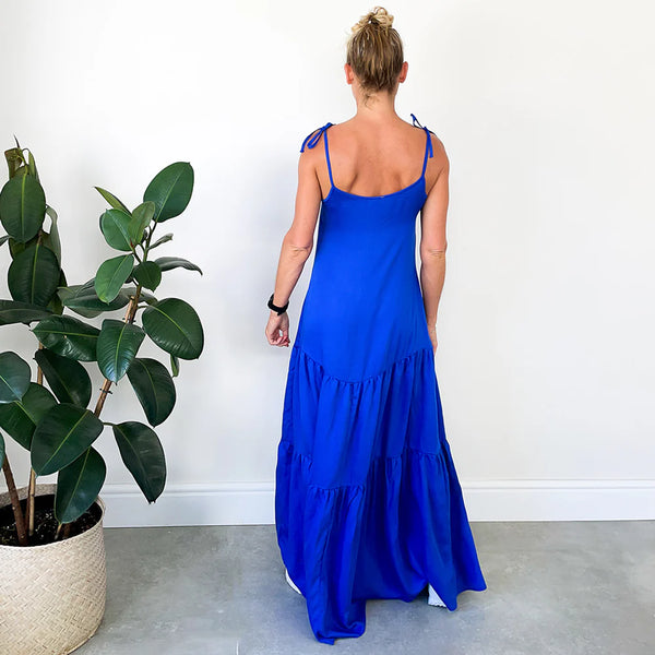 SALE Tiered Maxi Dress - Cobalt (ONLY IN SMALL)