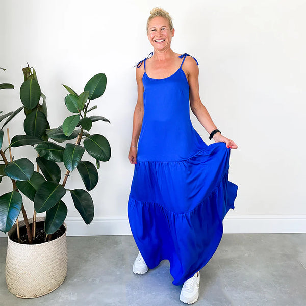 SALE Tiered Maxi Dress - Cobalt (ONLY IN SMALL)