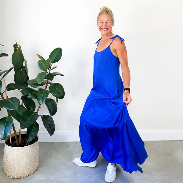 SALE Tiered Maxi Dress - Cobalt (ONLY IN SMALL)