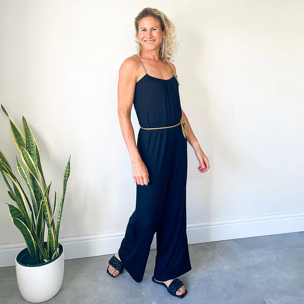 SALE Maxi Rope Jumpsuit - Black or Navy (ONLY IN SMALL & MEDIUM)